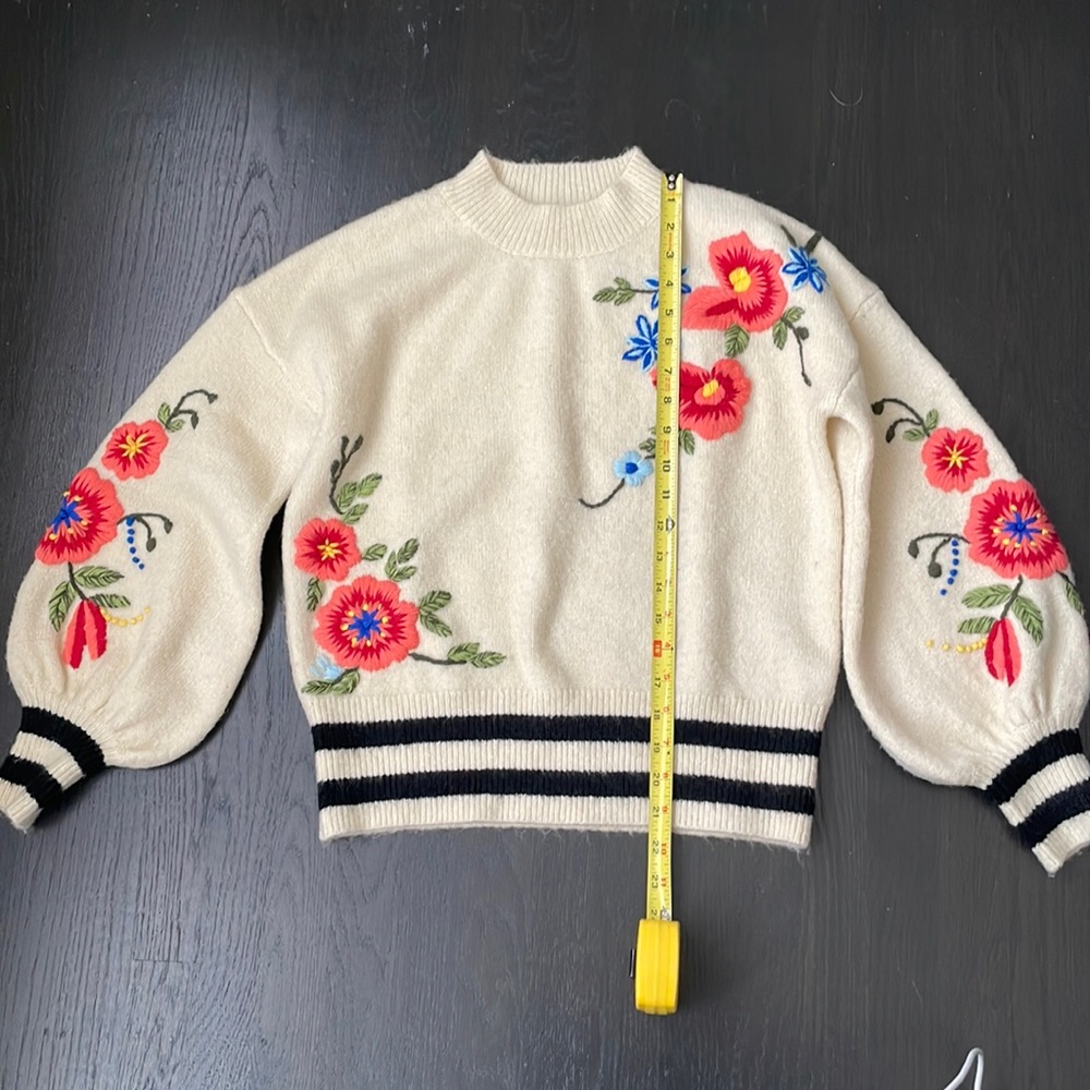 Anthropologie Harlyn Embroidered Sweater